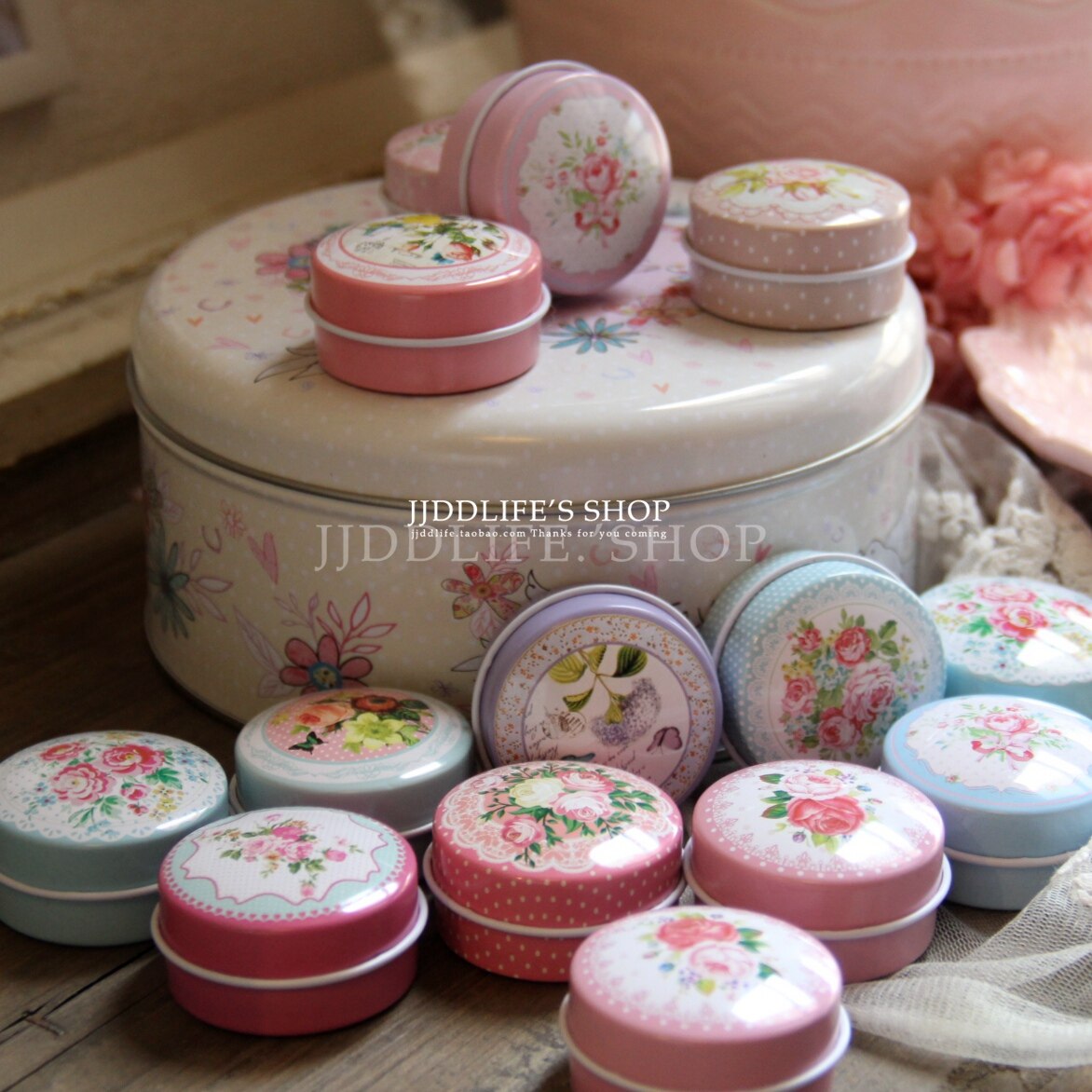 ż ̴  ּ    ĵ ƽ      ũ/Fresh mini round tin small bottles change cans lipstick box tin jewelry box miscellaneously tank
